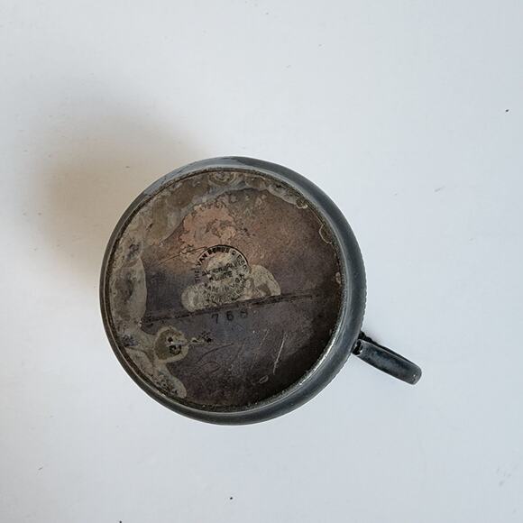 The Van Bergh Silverplate Co Mug Cup Cattails Quadruple Plate Made in USA Vtg - Picture 7 of 8